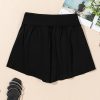 Women's Black Solid Color High Waist Wide Leg Swim Bottom for Beach & Pool - Image 6