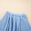 Women's Sky Blue Corded Lantern Sleeve Top & High Waist Ruffled Mini Skirt Set - Image 13