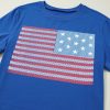 Women's Real Teal American Flag Pattern Crewneck Tee - Casual Patriotic Shirt - Image 10