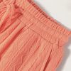 Stylish Pale Chestnut Textured Patched Pocket Short Sleeve Top & Drawstring Shorts Set for Women - Image 9