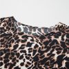 Women's Brown Animal Print Color Contrast Edge Loose Fit Pants Set - Image 7