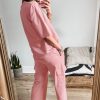 Stylish Women's Apricot Pink Half Sleeve T-Shirt & Cargo Sweatpants Set - Image 2