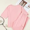 Stylish Women's Apricot Pink Half Sleeve T-Shirt & Cargo Sweatpants Set - Image 8