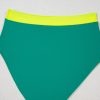 Women's Sea Green Contrast Trim Colorblock High Waisted Bikini Set - Image 17