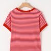 Women's Stylish Pink Stripe Knitted Round Neck T-Shirt with Boxy Fit - Image 11