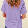 Women's Wisteria Casual Plain Crew Neck Tee - Soft & Breathable Summer Top - Image 2