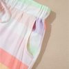 Women's White Rainbow Striped T-Shirt and Drawstring Shorts Set - Image 19