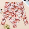 Elegant Pink Floral Printed Long Sleeve Sheath Bodysuit for Women - Image 17