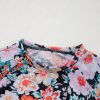 Women's Orange Floral Slim Long Sleeve Crop Top - Sheer Mesh Design - Image 10