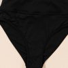 Women's Black Solid Color High Waist Wide Leg Swim Bottom for Beach & Pool - Image 11