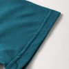 Women's Blue Sapphire Solid Color Toothpick Stripe Round Neck T-Shirt - Image 9