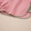 Women's Pink Textured Colorblock Patchwork Tee and High-Waist Shorts Set - Image 19