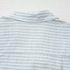 Women's White Stripe Collared V Neck Long Sleeve Beach Cover-Up with Chest Pocket - Image 9