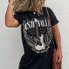 Women's Black Nashville Guitar Print Crew Neck T-Shirt Mini Dress - Image 6