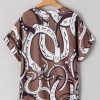 Women's Brown Lucky Horseshoes Graphic Dolman T-Shirt - Western Style - Image 15