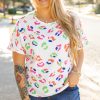 Plus Size Women's White Multicolor Leopard Print Textured T-Shirt - Image 4