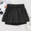 Women's Black Elastic High Waist Pocketed Casual Shorts for Summer - Image 4