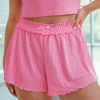 Women's Bonbon Pink Delicate Texture 3-Piece Cropped Cami, Shorts & Cardigan Lounge Set - Image 8