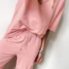 Stylish Women's Apricot Pink Half Sleeve T-Shirt & Cargo Sweatpants Set - Image 3