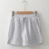 Women's Light Grey French Terry Drawstring Mini Skort with Pockets - Image 8