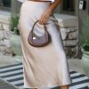 Women's Elegant Jet Stream Satin Solid High Waist Maxi Skirt - Image 6