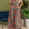 Women's Black Boho Floral Print Sleeveless High Waist Maxi Dress for Summer - Image 9