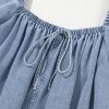 Women's Myosotis Bubble Sleeve Square Neck Denim Babydoll Dress - Playful & Chic - Image 21