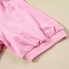 Chic Women's Pink Half Zip Puff Sleeve Top with Ruffled Shorts Set - Image 15