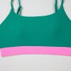 Women's Sea Green Contrast Trim Colorblock High Waisted Bikini Set - Image 10