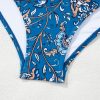 Women's Sky Blue Floral Printed Ruffle One Piece Swimsuit with Removable Straps - Image 24