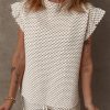 Women's Apricot Textured Ruffled Cap Sleeve Top and Shorts Set - Chic Casual Outfit - Image 4