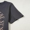 Women's Dark Grey 'RISE WITH THE SUN' Western Fashion Graphic Tee - Image 11