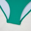 Women's Sea Green Contrast Trim Colorblock High Waisted Bikini Set - Image 9