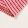 Women's Stylish Pink Stripe Knitted Round Neck T-Shirt with Boxy Fit - Image 16