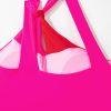 Women's Rose Red One Shoulder Two-Tone Backless One Piece Swimsuit - Elegant Summer Swimwear - Image 10