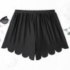 Women's Black Scalloped Trim Beach Shorts - Chic and Casual Swimwear - Image 7