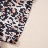 Women's Brown Leopard Print Crew Neck Shift Mini T-Shirt Dress - Image 10