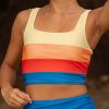 Women's Blue Colorblock Square Neck Bikini Set - Pleated High Waisted Swimwear - Image 10