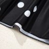 Women's Plus Size Black Polka Dot Trim V Neck Swim Dress - Elegant Colorblock Design - Image 17