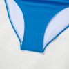 Women's Blue Colorblock Square Neck Bikini Set - Pleated High Waisted Swimwear - Image 25