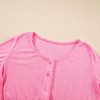 Women's Bonbon Pink Delicate Texture 3-Piece Cropped Cami, Shorts & Cardigan Lounge Set - Image 11