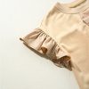 Women's Parchment Two-Tone Ruffle Sleeve Top with Bow Detail - Image 16