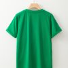 Women's Bright Green Casual Plain Crew Neck Tee for Everyday Wear - Image 5