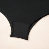 Women's Plus Size Black Solid Color U Neck Padded One Piece Swimsuit - Image 9