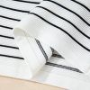 Women's White Stripe Drawstring Hooded Loose Sweater T-Shirt - Image 13