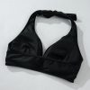 Women's Black Sheer Mesh Edged Halter V Neck Push Up Bikini - Flattering and Stylish Swimwear - Image 13