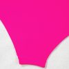 Women's Rose Red One Shoulder Two-Tone Backless One Piece Swimsuit - Elegant Summer Swimwear - Image 11