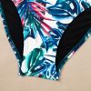 Women's Sea Green Drawstring Tummy Control 2-Piece Tankini Swimsuit with Floral Shorts - Image 32