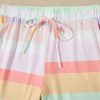 Women's White Rainbow Striped T-Shirt and Drawstring Shorts Set - Image 17