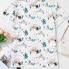 Women's Beige Western Cactus Print Crew Neck Short Sleeve Top - Image 15